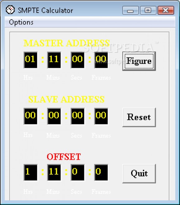 SMPTE Calculator screenshot