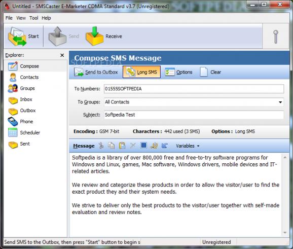 SMSCaster E-Marketer CDMA screenshot