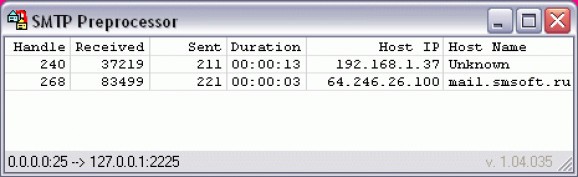SMTP Preprocessor screenshot