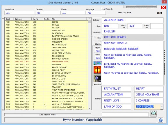 SN's Hymnal Control screenshot