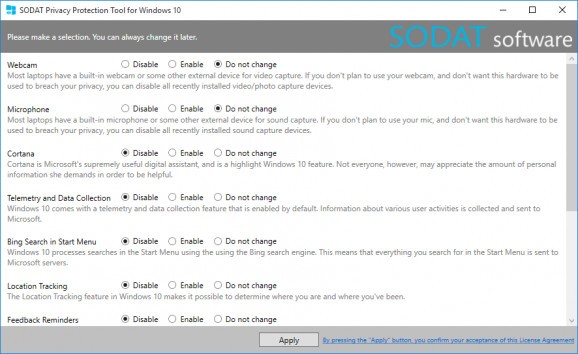 SODAT Privacy Protection Tool screenshot