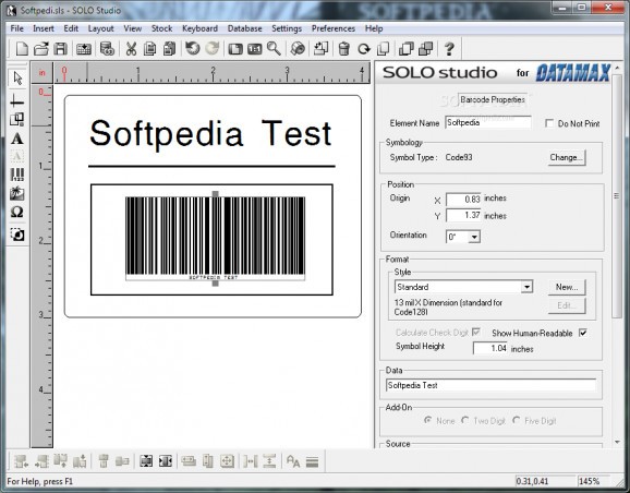 SOLO Studio for Datamax screenshot