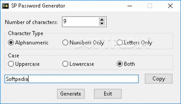 SP Password Generator screenshot
