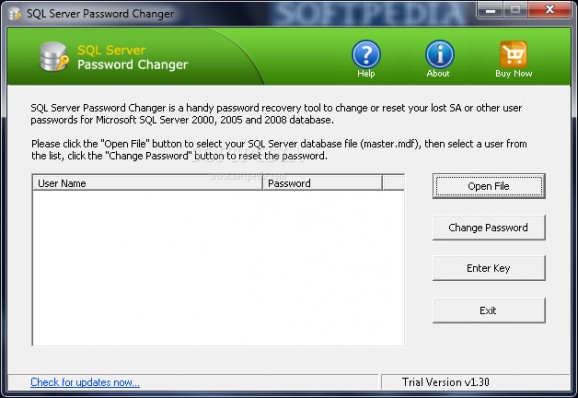 SQL Server Password Changer screenshot