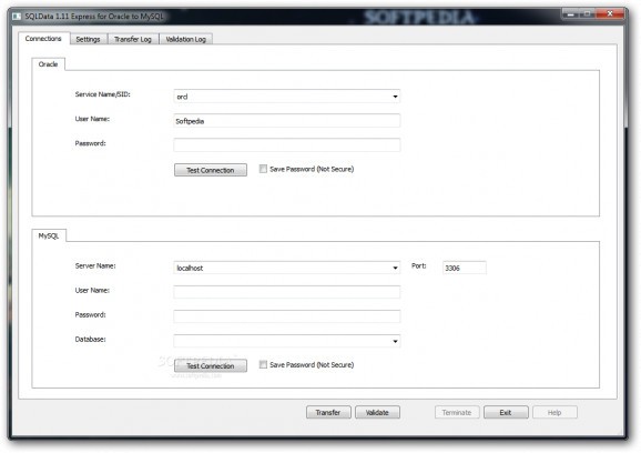 SQLData Express for Oracle to MySQL screenshot
