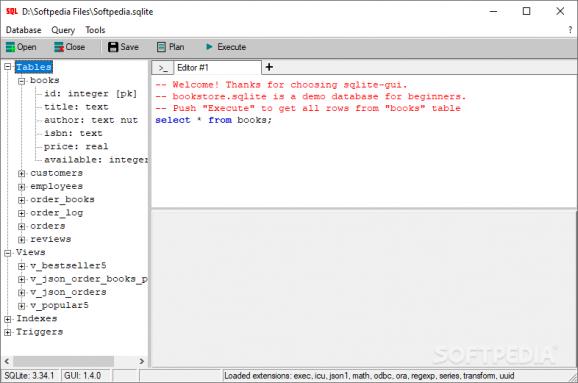 SQLite GUI screenshot