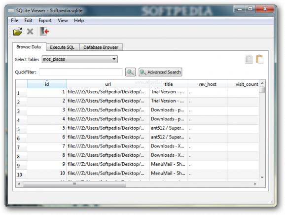 SQLite Viewer screenshot