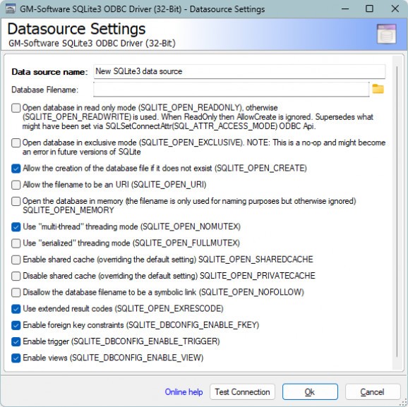 SQLite3 ODBC Driver screenshot