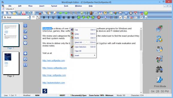 SSuite WordGraph Portable screenshot