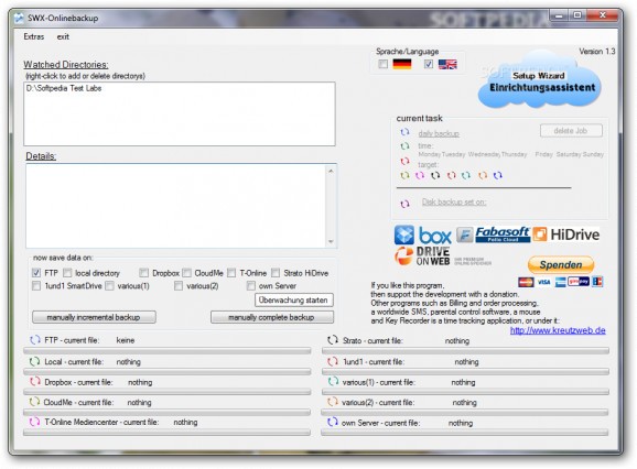 SWX-Onlinebackup screenshot