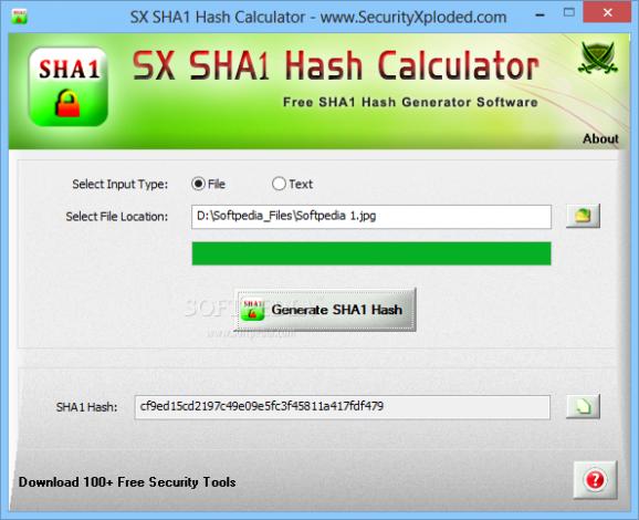 SX SHA1 Hash Calculator screenshot
