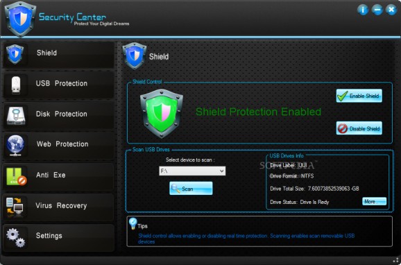 Sabarisoft Security Center screenshot