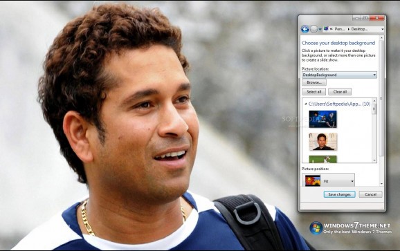 Sachin Tendulkar Windows 7 Theme screenshot