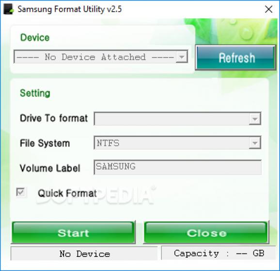 Samsung Format Utility screenshot
