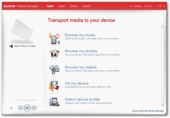SanDisk Media Manager screenshot