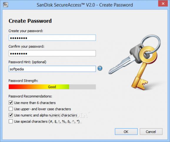 SanDisk SecureAccess screenshot