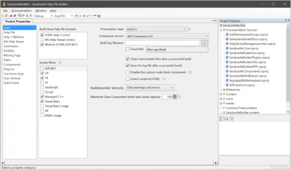 Sandcastle Help File Builder screenshot