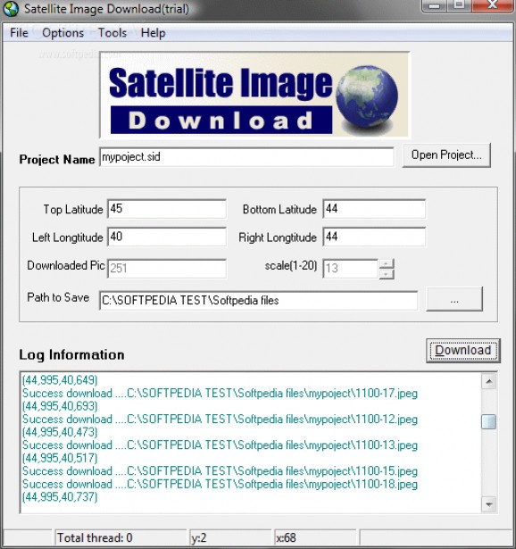 Satellite Image Download screenshot