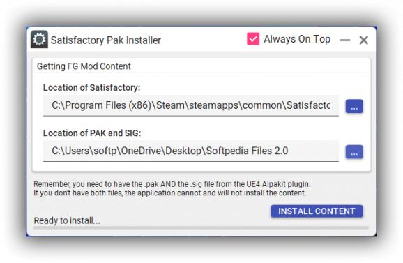 Satisfactory PAK Installer screenshot
