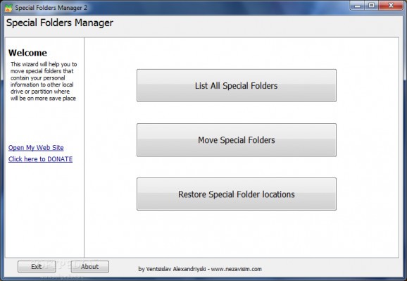 Special Folders Manager (Save Me) screenshot