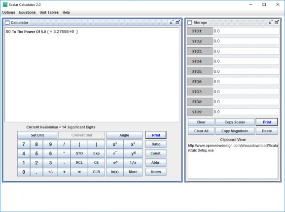 ScalarCalc screenshot