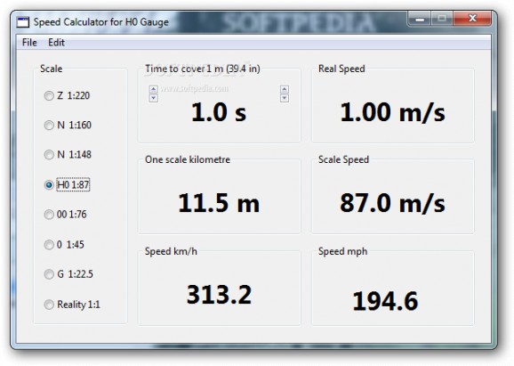 Scale Speed Calculator screenshot