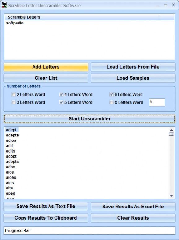 Scrabble Letter Unscrambler Software screenshot