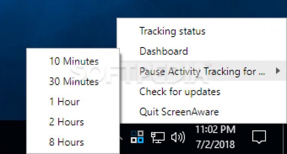 ScreenAware Time Tracker screenshot