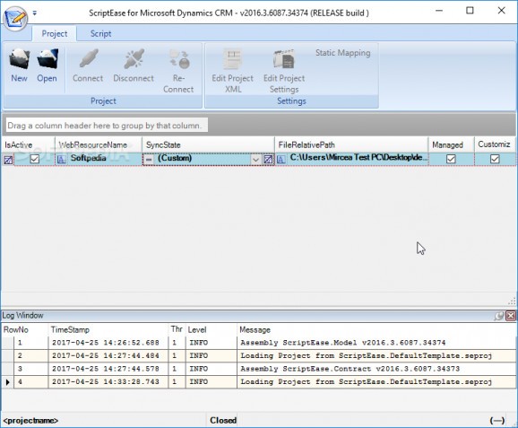ScriptEase for Microsoft Dynamics CRM screenshot