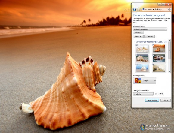 Sea Shells Windows 7 Theme with sound screenshot
