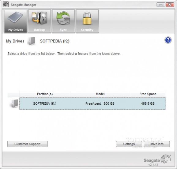 Seagate Manager for FreeAgent screenshot