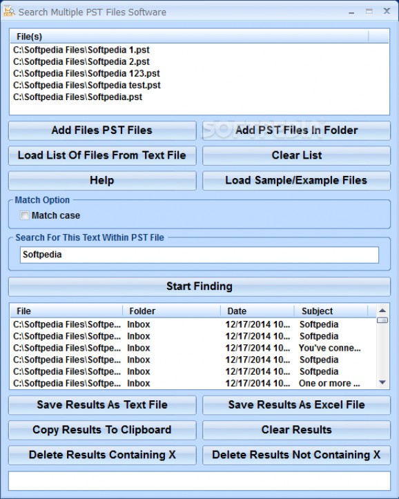 Search Multiple PST Files Software screenshot