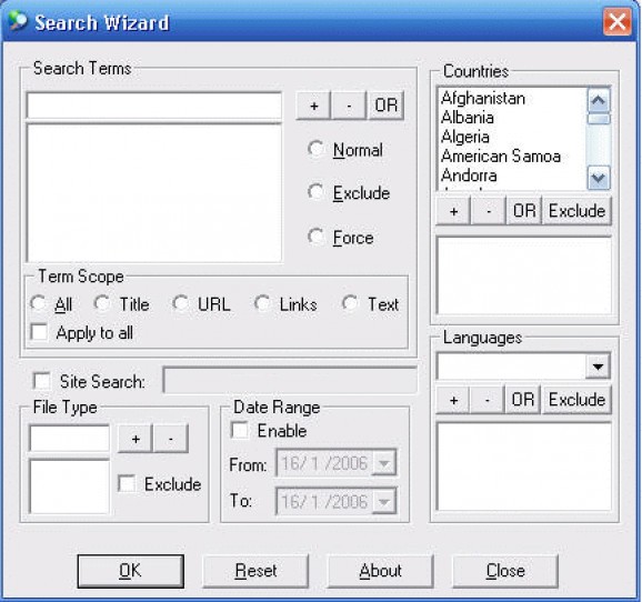 Search Wizard screenshot