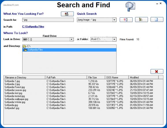 Search and Find screenshot