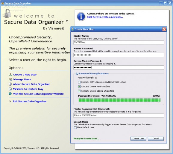 Secure Data Organizer screenshot
