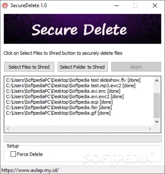 SecureDelete screenshot
