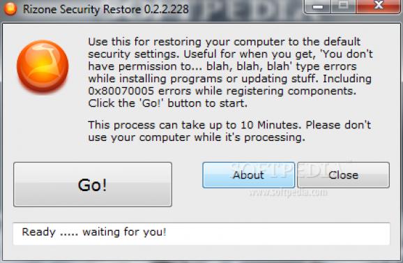 Rizone Security Restore screenshot