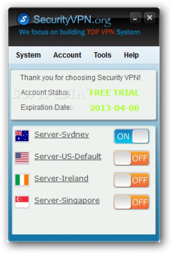 Security VPN screenshot
