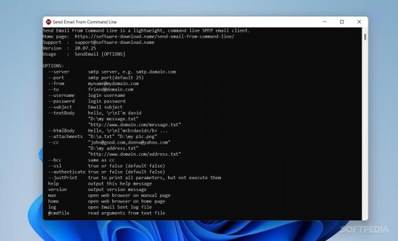 Send Email From Command Line screenshot