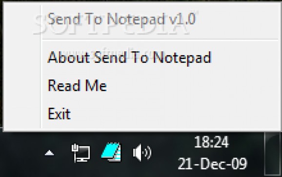 Send To Notepad screenshot