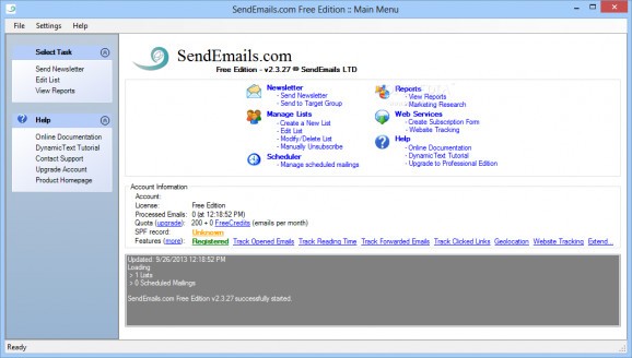 SendEmails.com Free Edition screenshot
