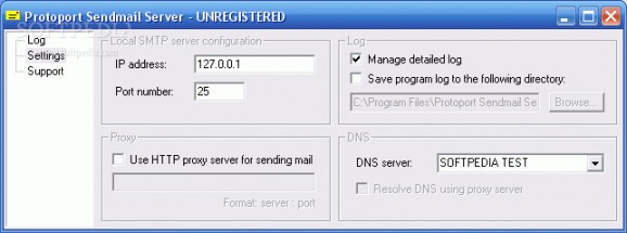 Sendmail Server screenshot