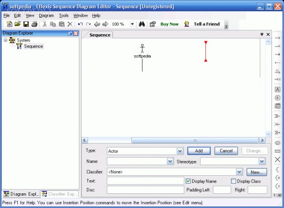 Sequence Diagram Editor screenshot