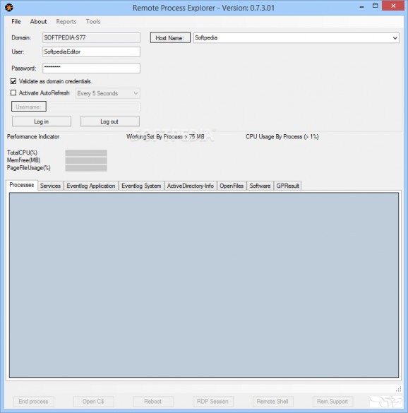 Remote Process Explorer screenshot