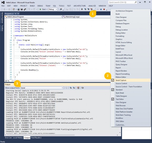 Serial Capture for Visual Studio screenshot