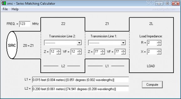 Series Matching Calculator screenshot