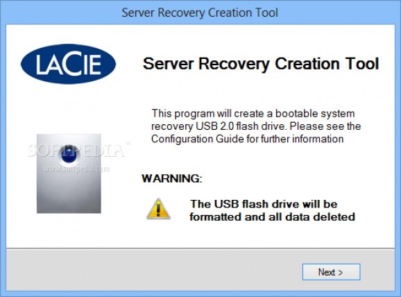 Server Recovery Creation Tool screenshot