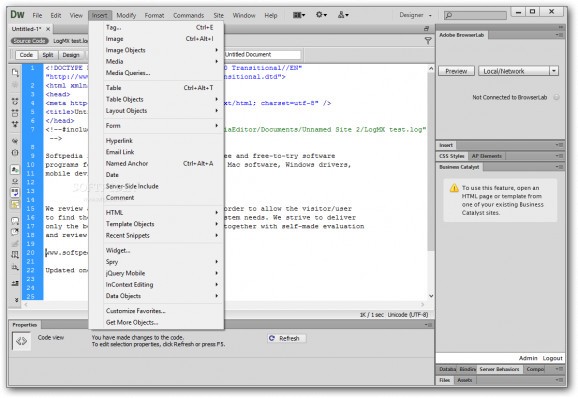 ServerSide Include for Dreamweaver screenshot