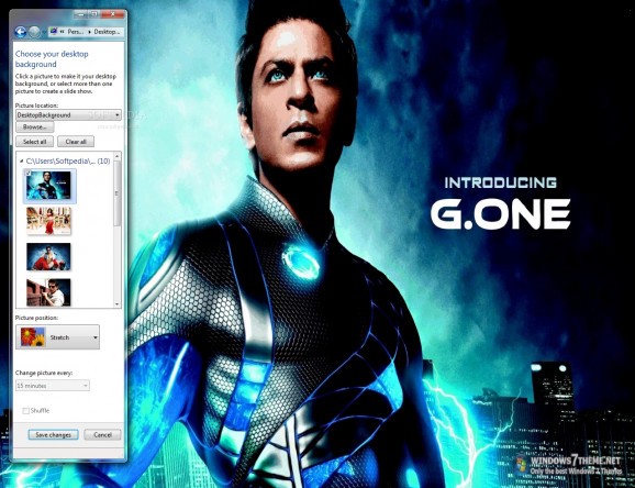 Shahrukh Khan Ra One Windows 7 Theme screenshot