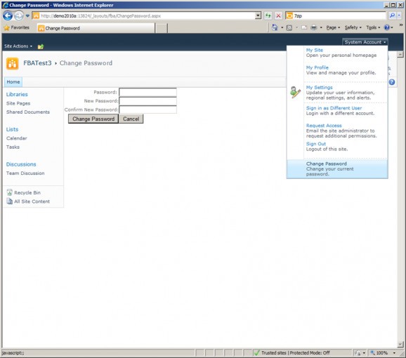 SharePoint 2010 FBA Pack screenshot